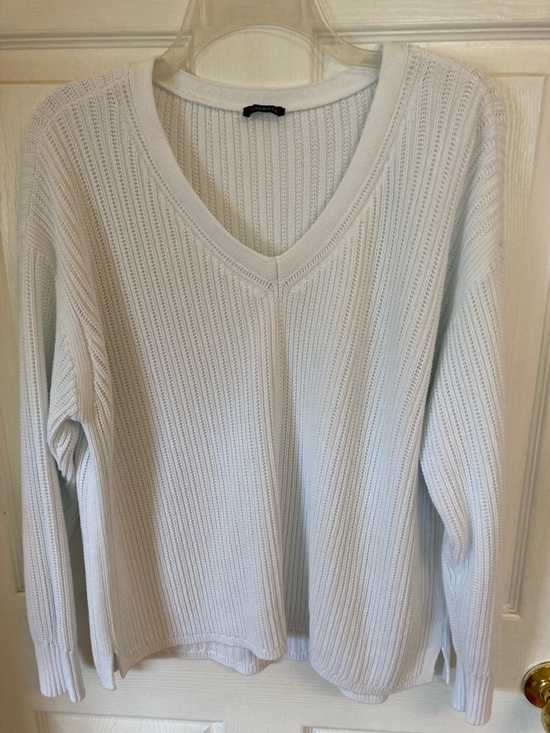 Talbots Sweaters - Talbots White V-Neck Ribbed Women's Sweater